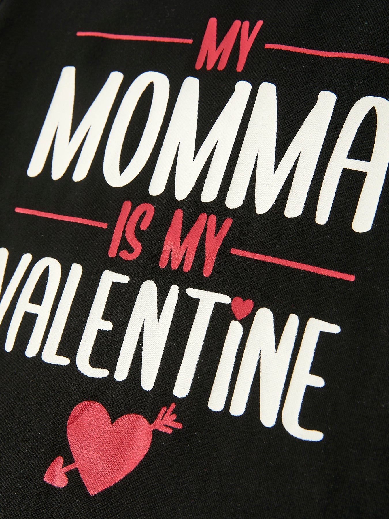 Valentine's Day Letter Print Top + Plaid Pants Boys Set