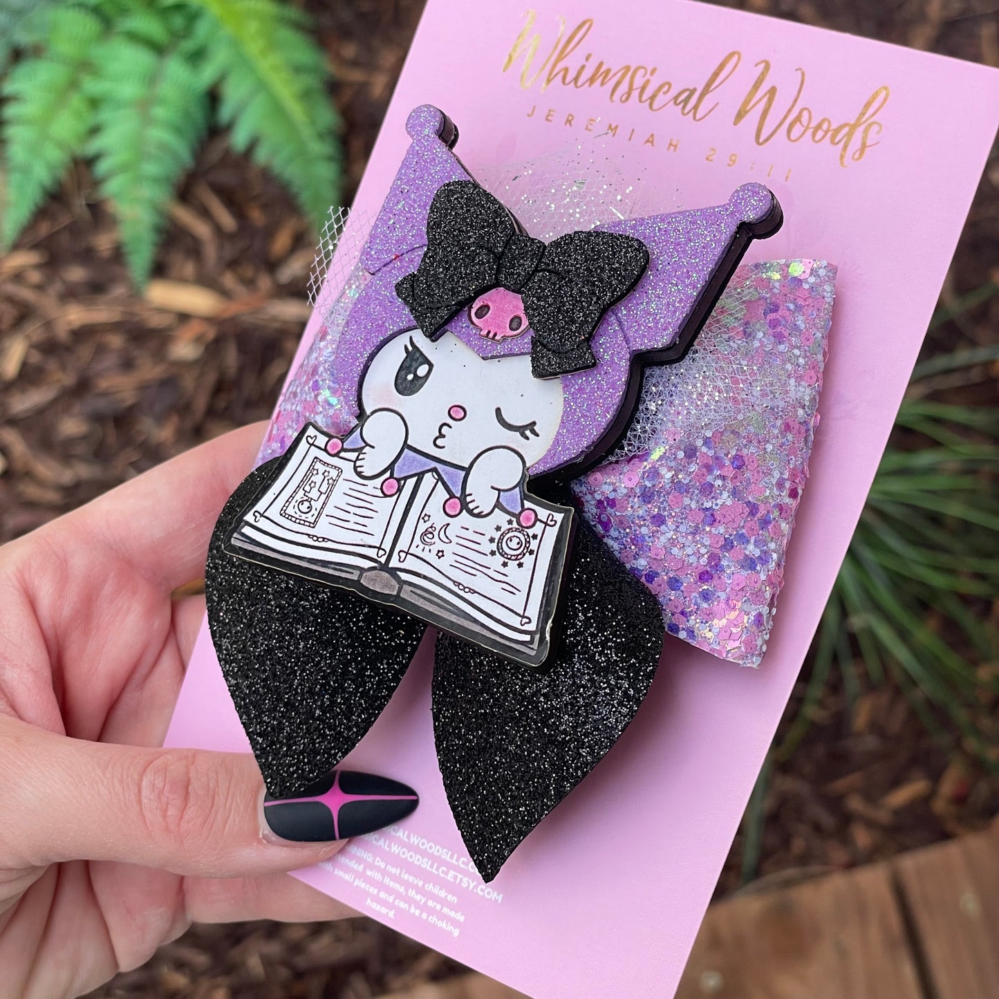 Kuromi Shaker Harlow Bow 4”