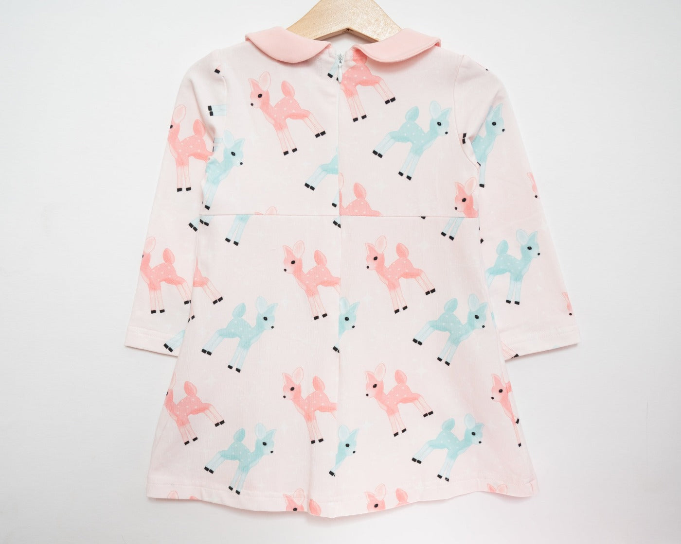 Pink Dress with Retro Deer for Girls