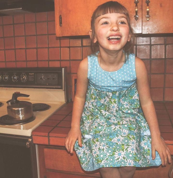 Blue Flower Power and Polka Dot Dress for Baby and Toddler Girls