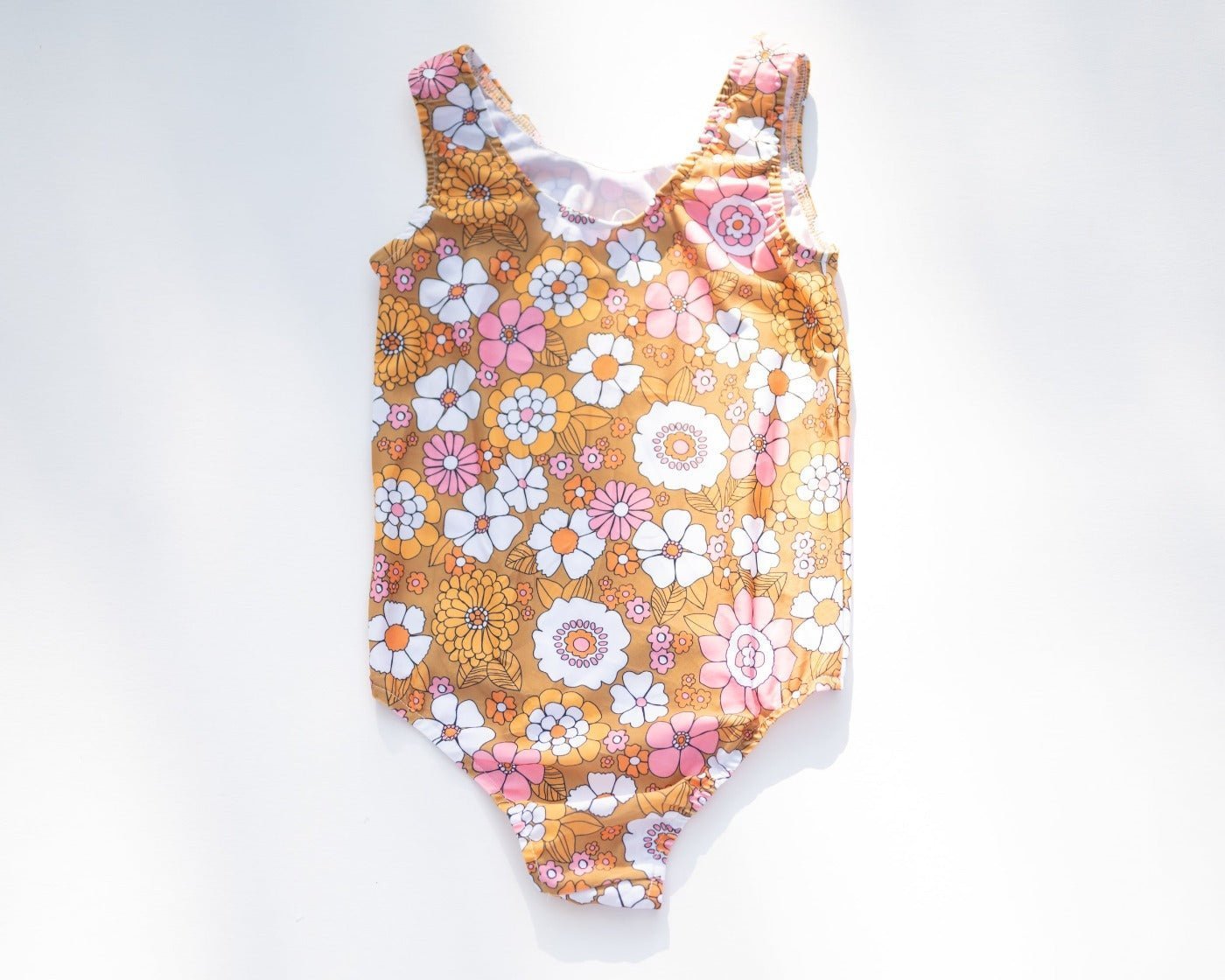 Boho Flower Power One Piece Swimsuit for Baby, Toddler and Girls