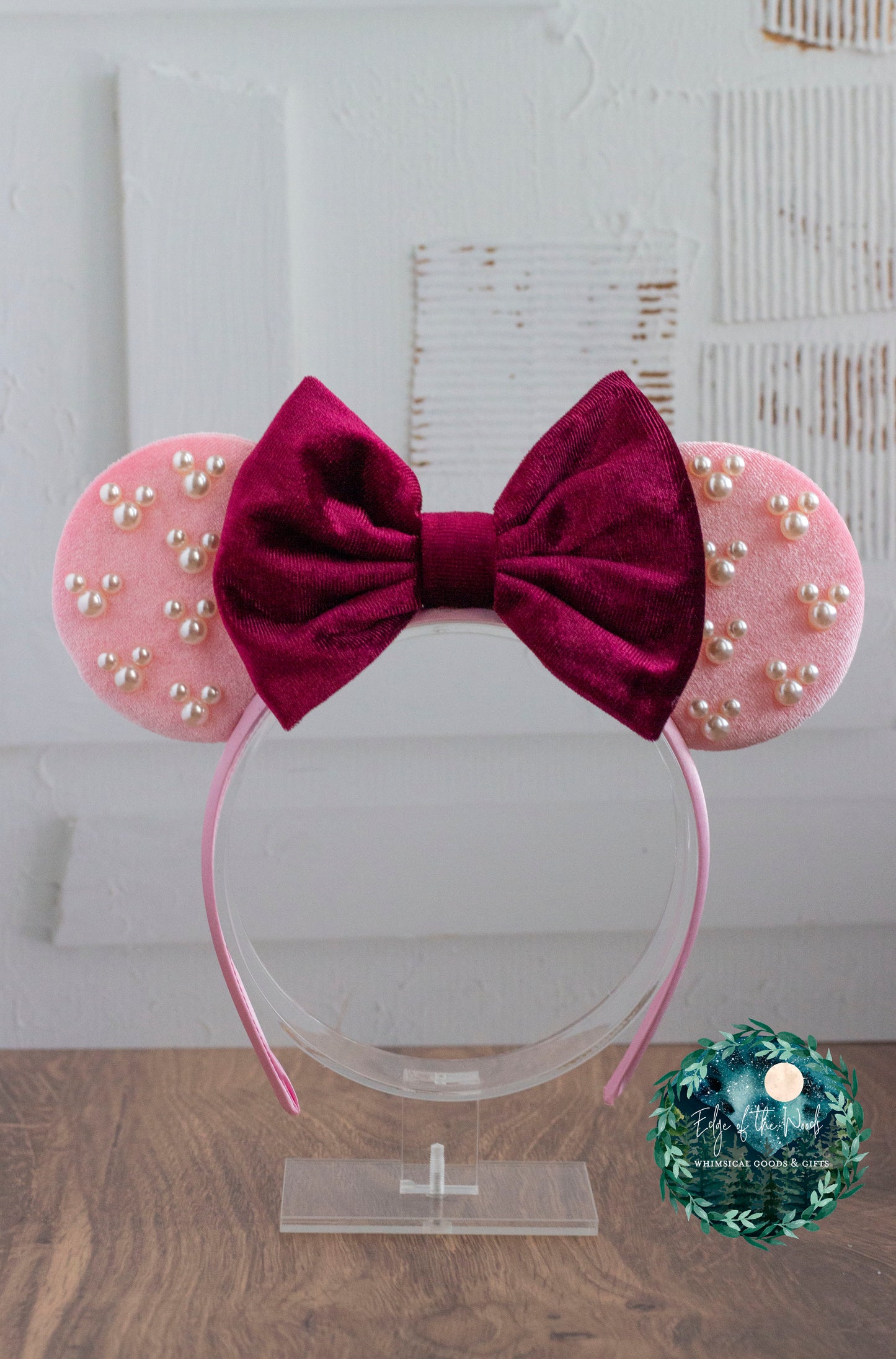 Pink and Maroon Velvet Mouse Ears EOTW