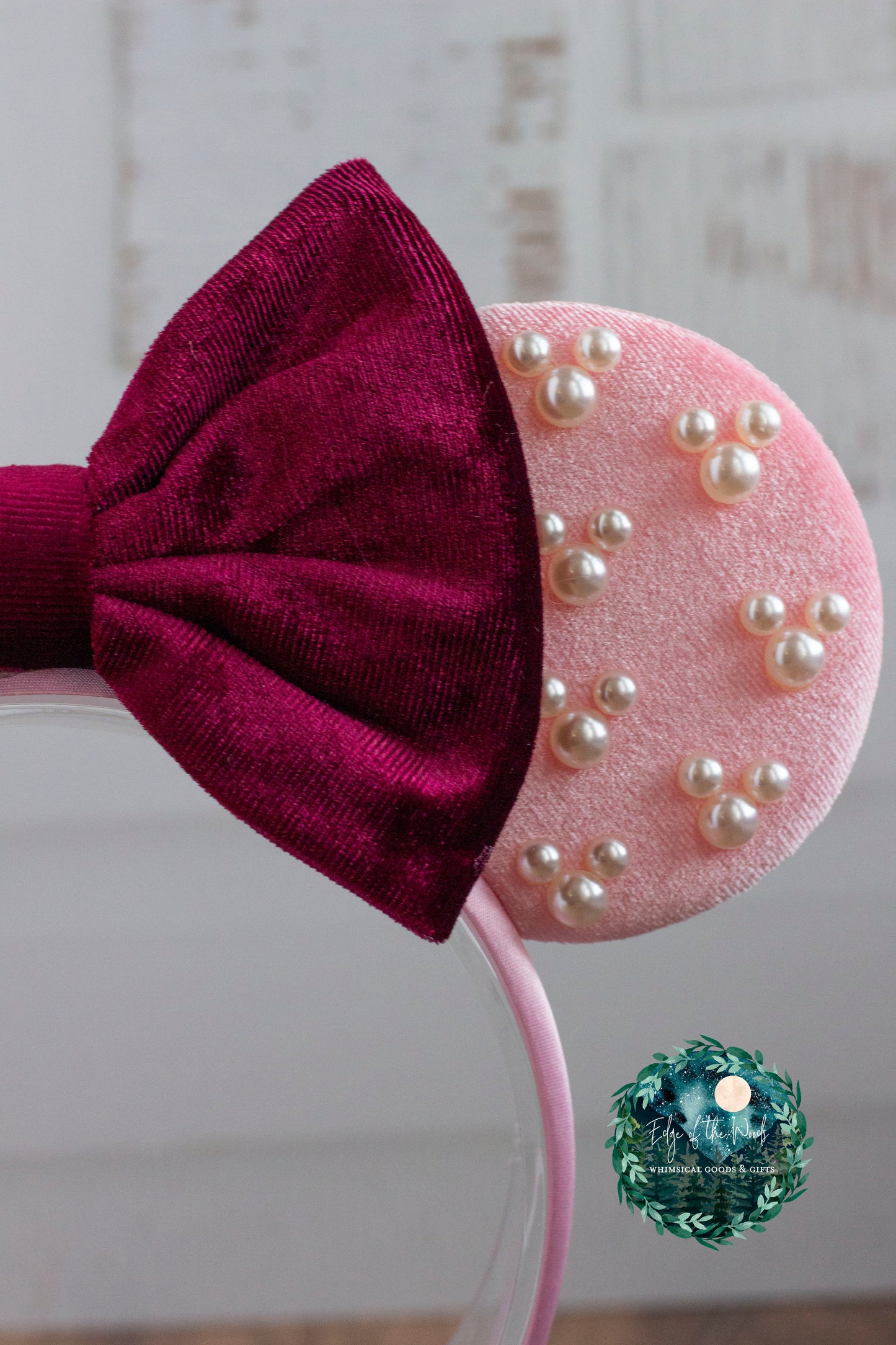 Pink and Maroon Velvet Mouse Ears EOTW