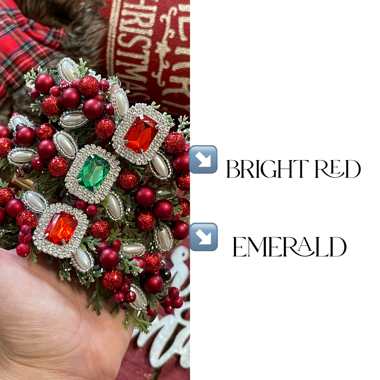 Ruby Red & Pearls Hard Headband new handmade