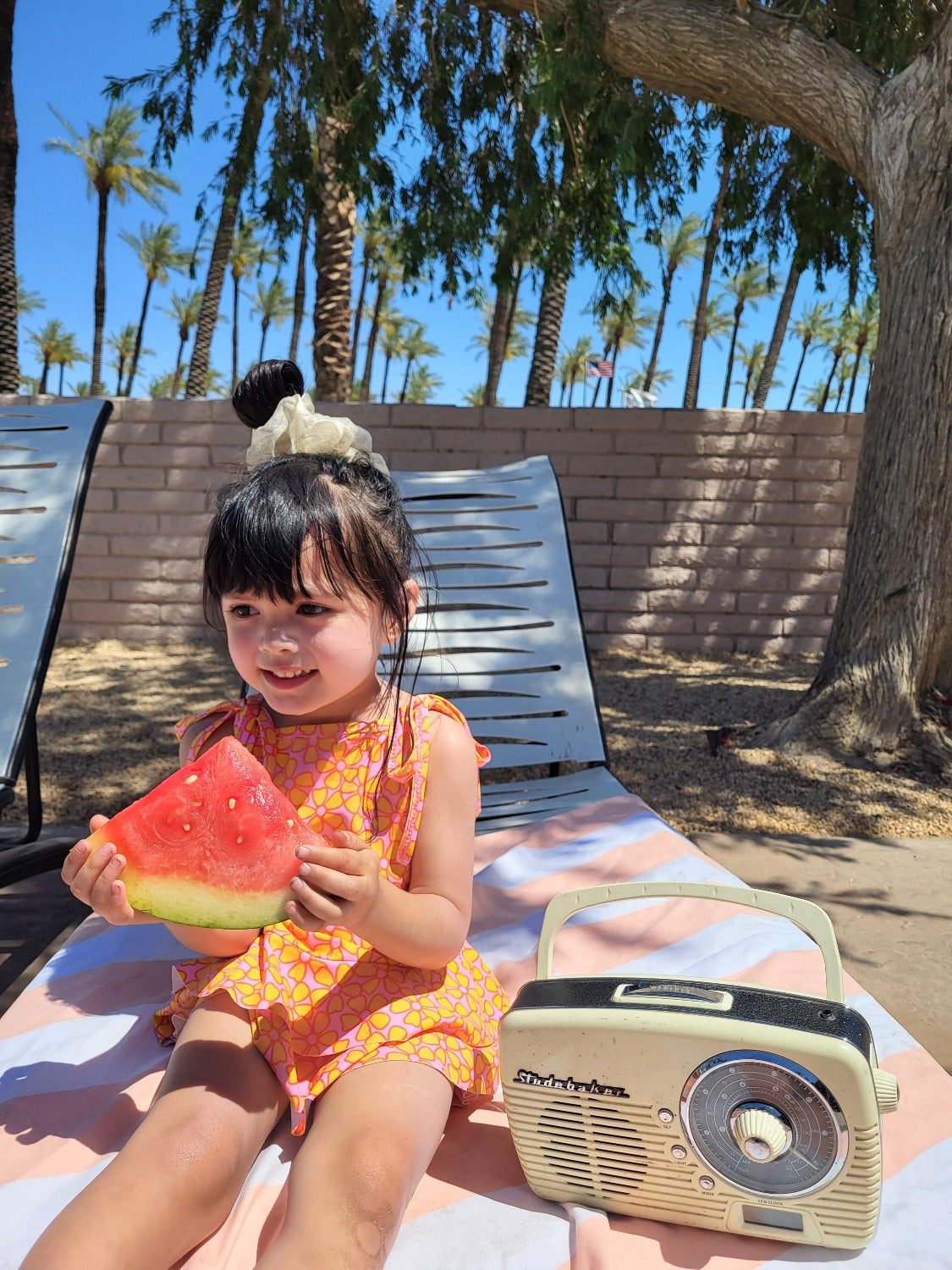 Pink and Yellow Two Piece Ruffle Swimsuit Baby Toddler Girls