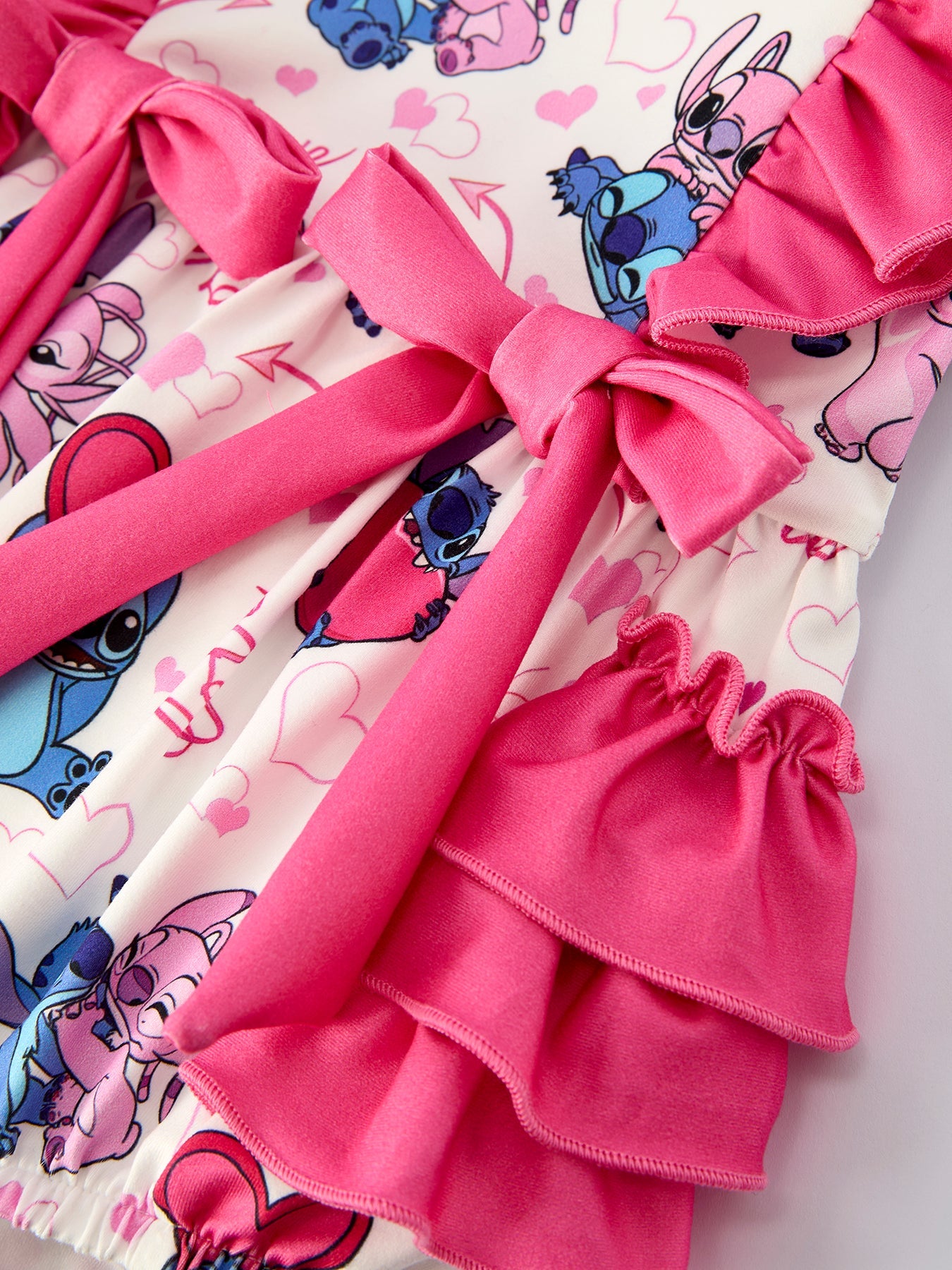 Loving Aliens Characters Love Print Ruffled Baby Romper