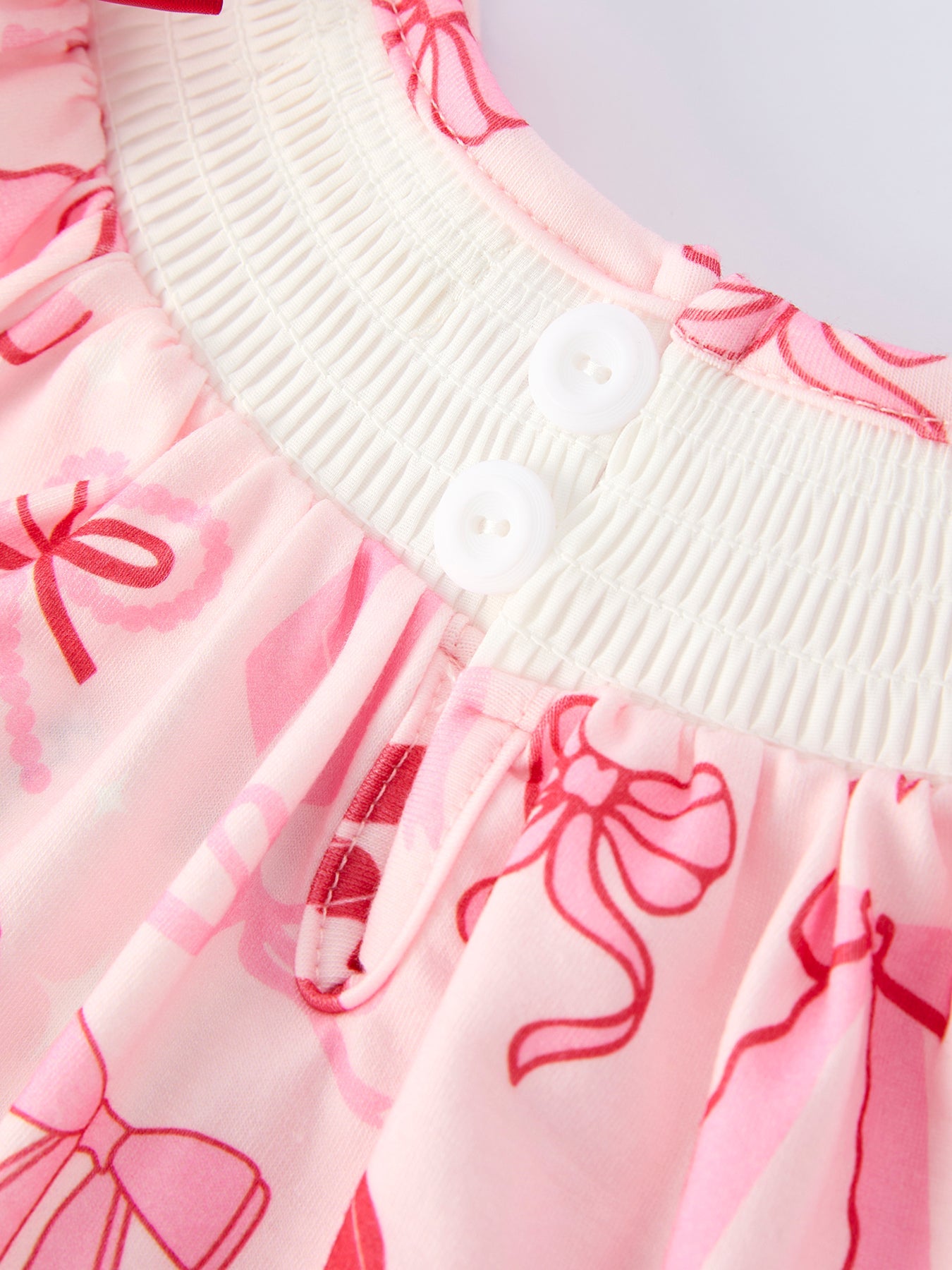 Girls' Valentine's Day Heart Bow Embroidered Baby Romper