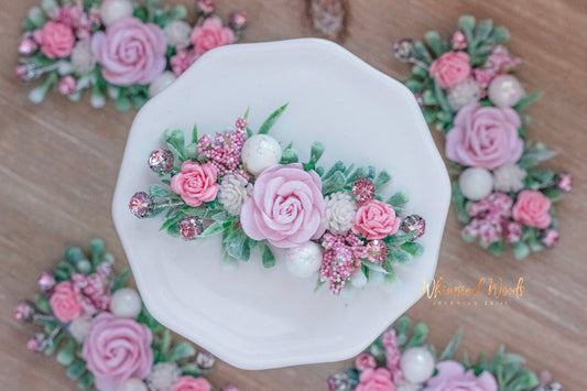 Dainty Floral Pinks White and greenery
