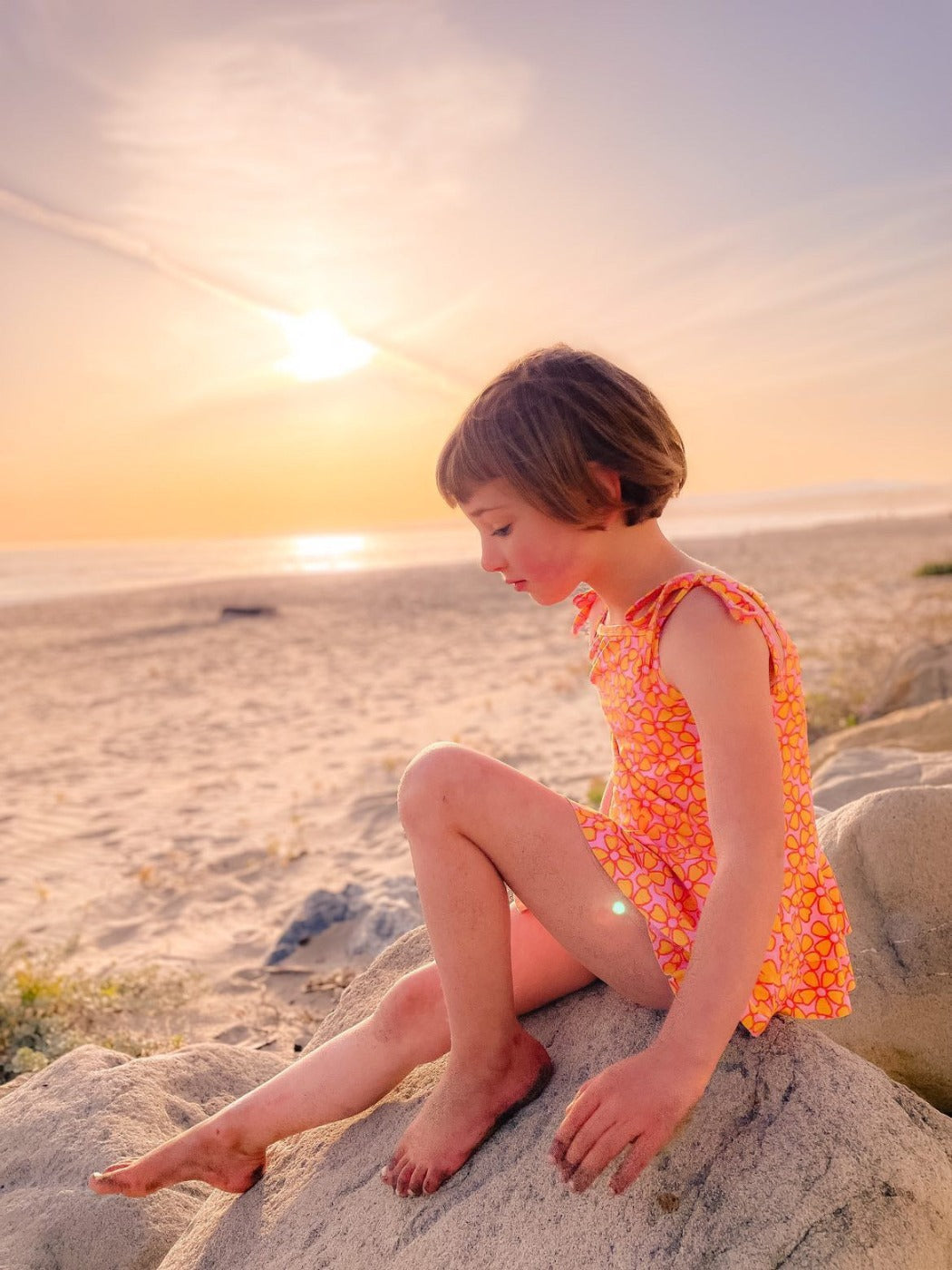 Pink and Yellow Two Piece Ruffle Swimsuit Baby Toddler Girls