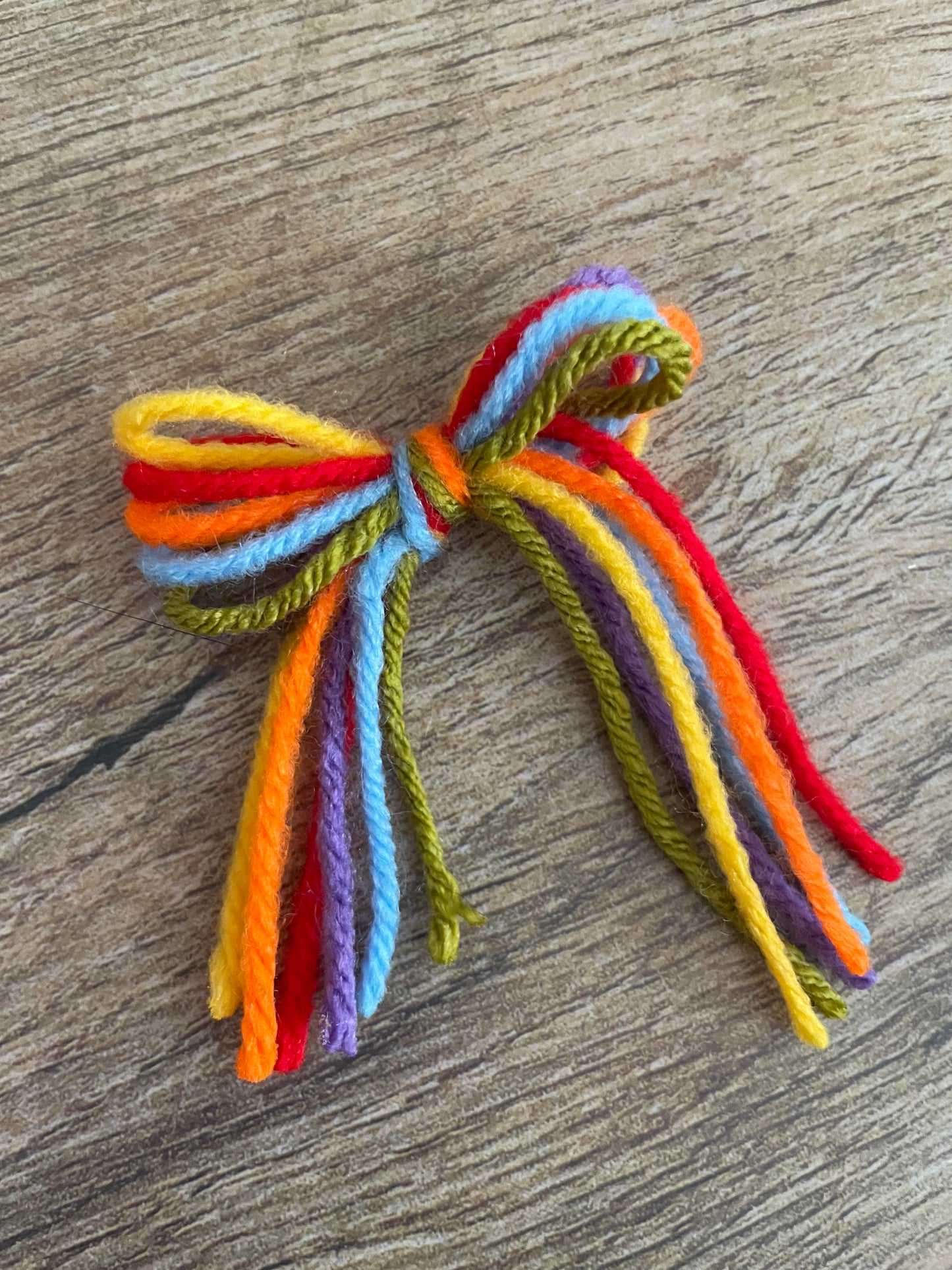 Rainbow Yarn Small Dolly Bow single or pigtail set