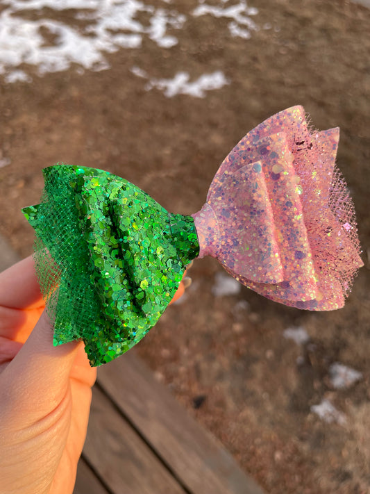 Wicked Alphaba Glinda Mash Up 4.5” Triple Stack vegan leather glitter and glittered tulle