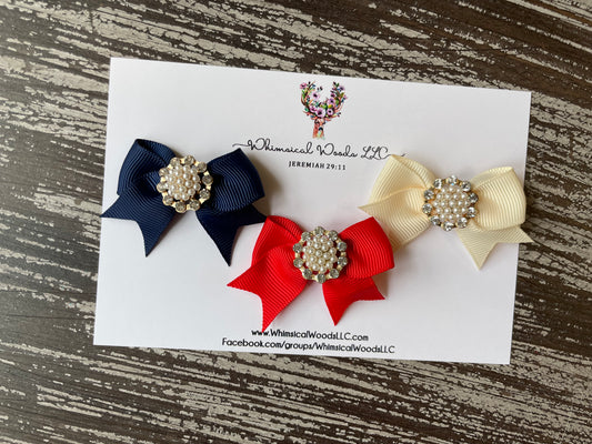 Patriotic Mini Bling Bow Set handmade