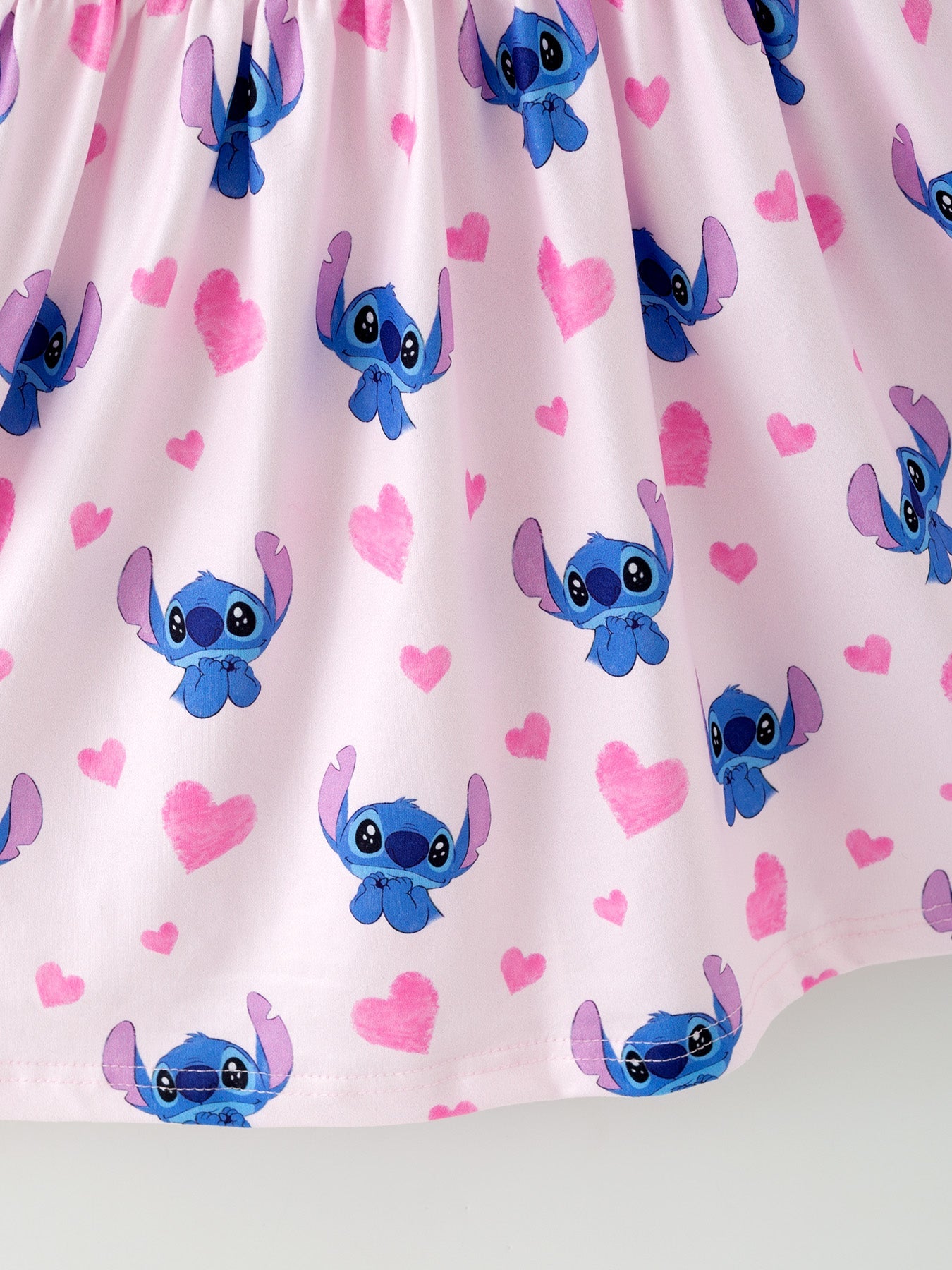 Valentine's Day Character Print Ruffle Long Sleeve Girls Dress