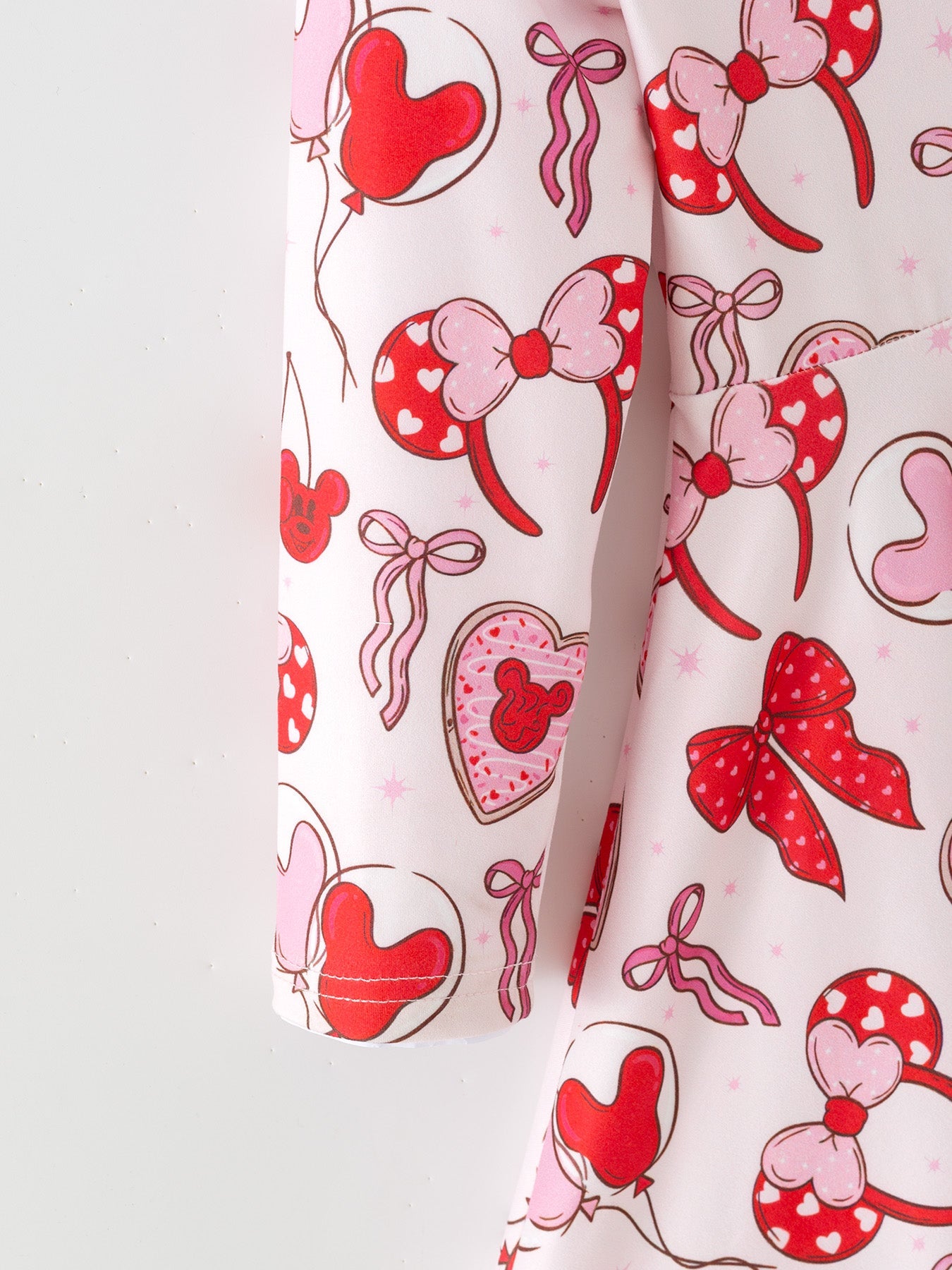Toddler Girls Valentine Party Dress – Red Bow Heart Print Outfit