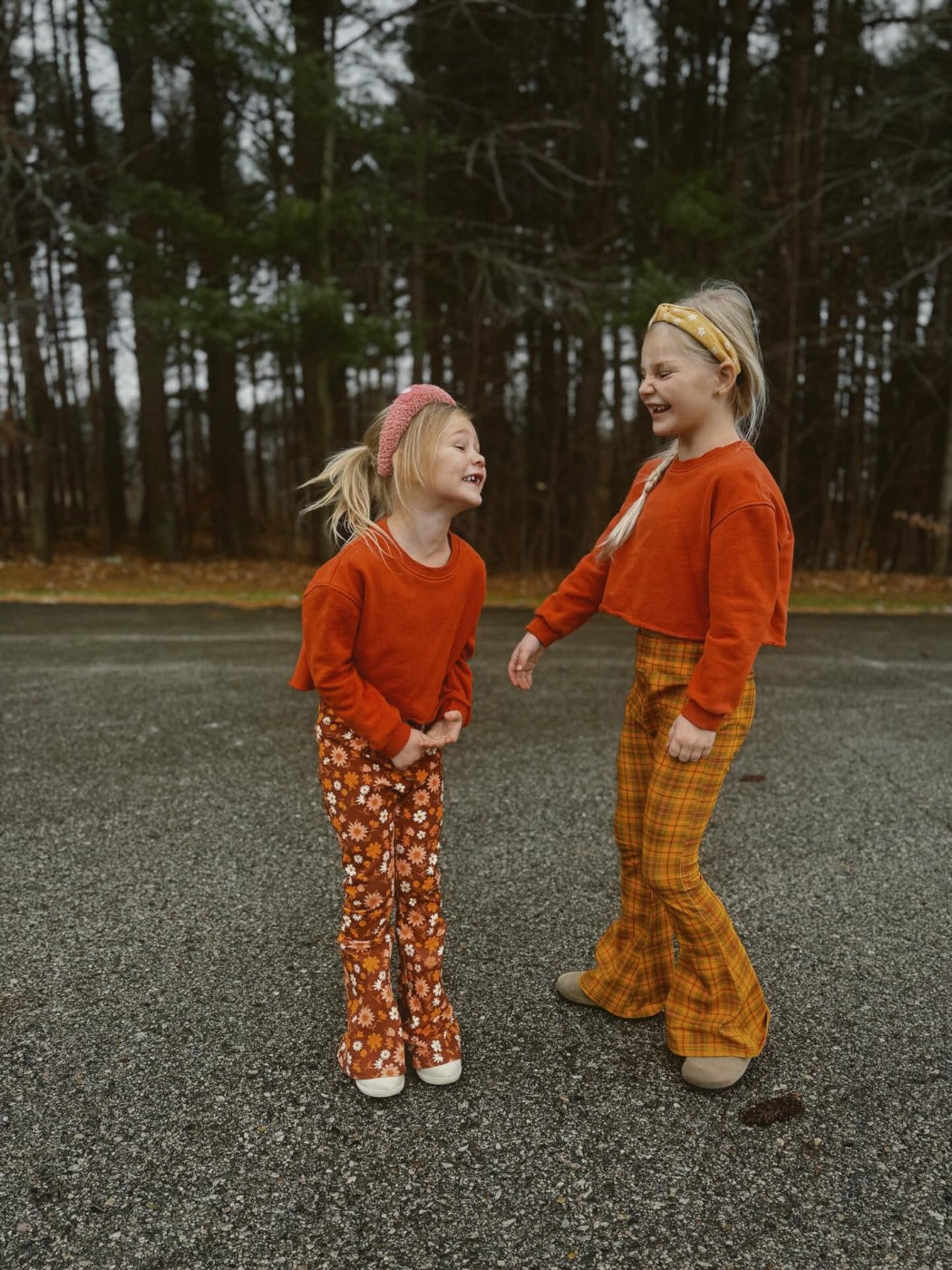 Plaid 70s Girl’s Bell Bottom Leggings