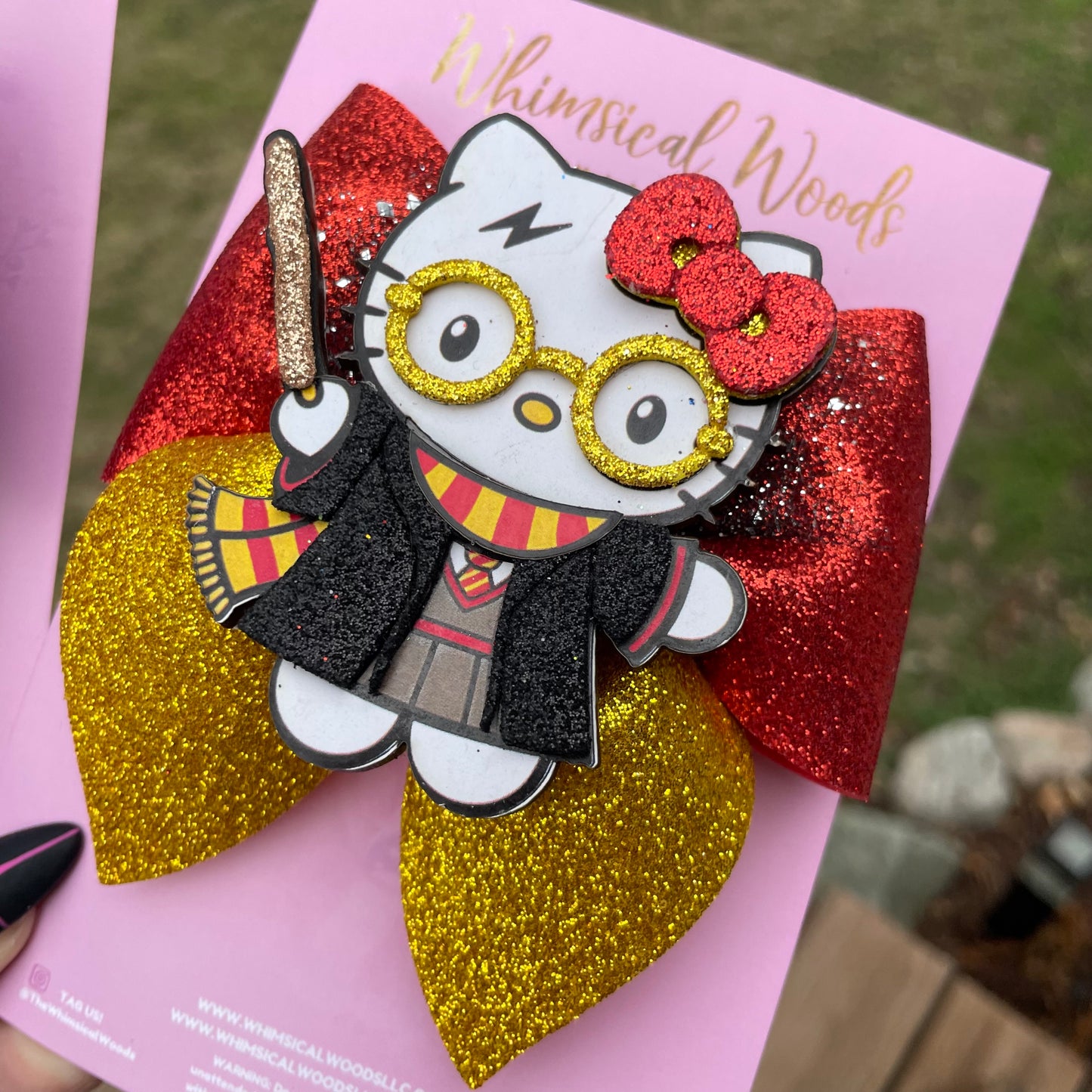 Harry Potter Hello Kitty Shaker Harlow Bow 4”