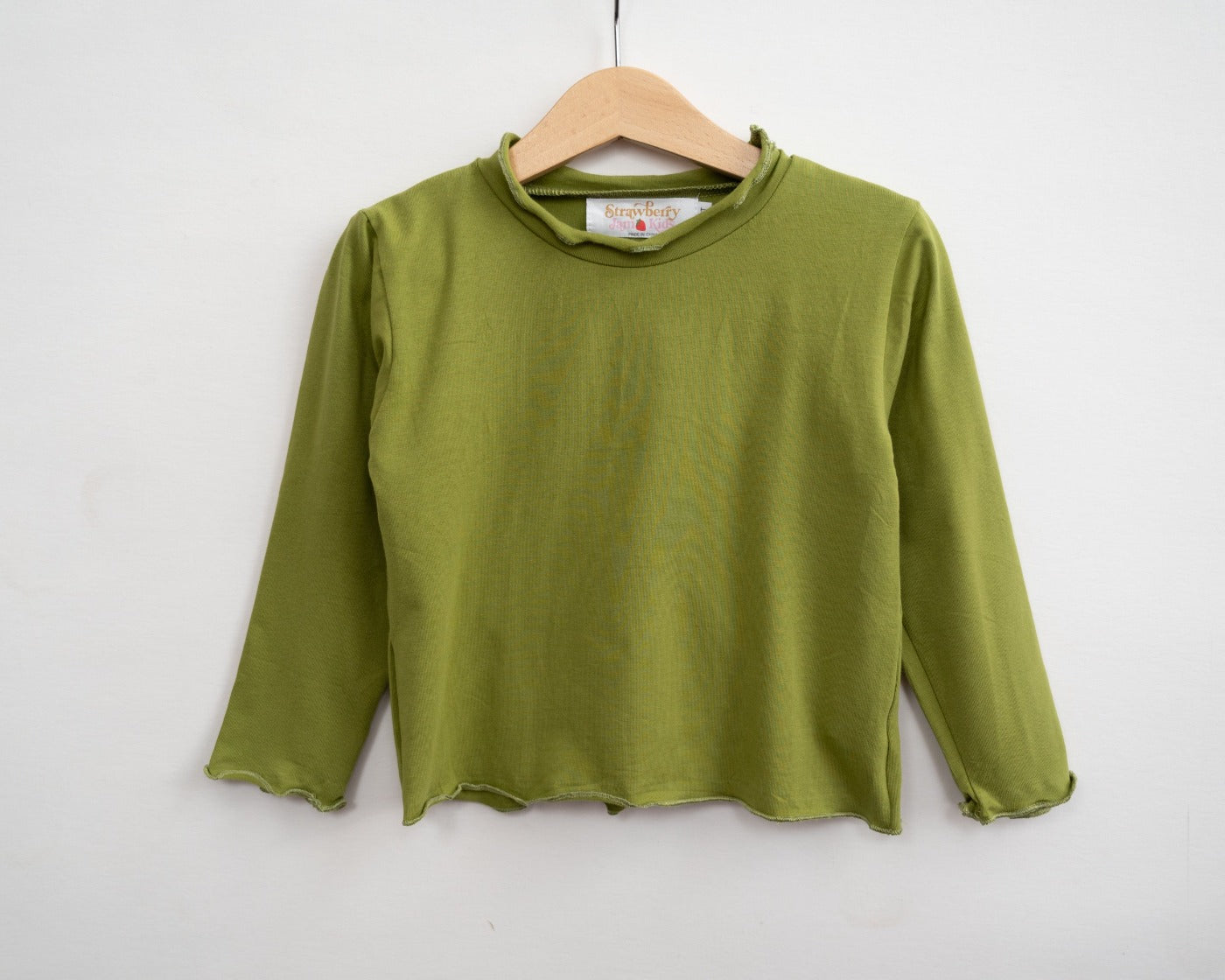 Lettuce Hem Girls Long Sleeve Solid Shirt 4 Colors