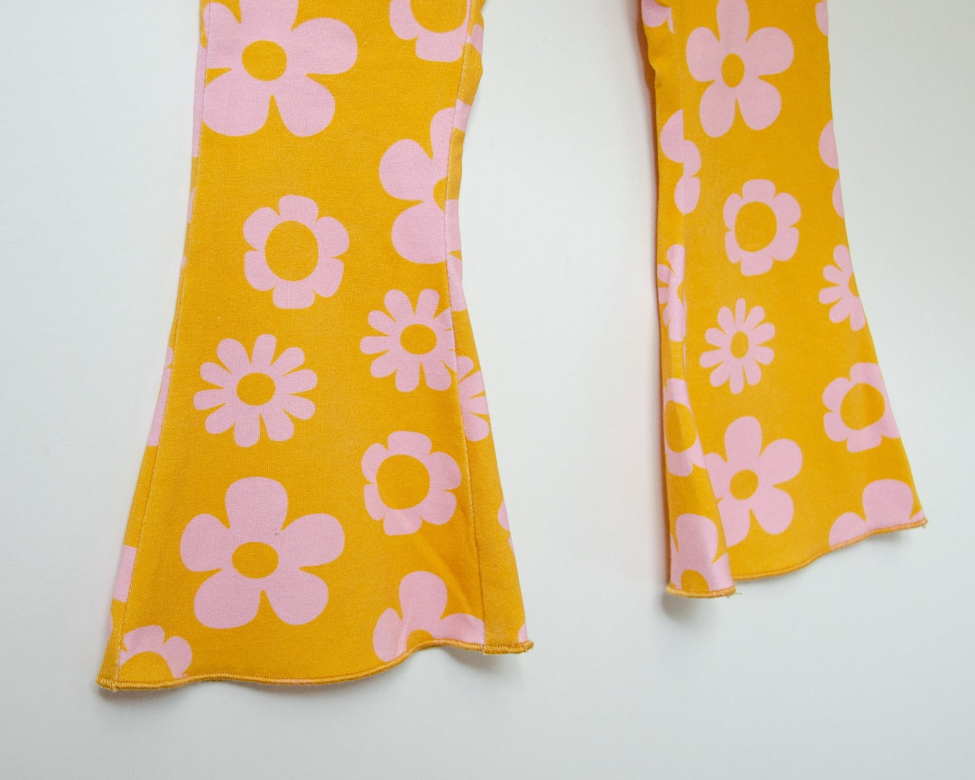 Printed Daisy Jersey Knit Bell Bottoms for Baby Toddler and Girls