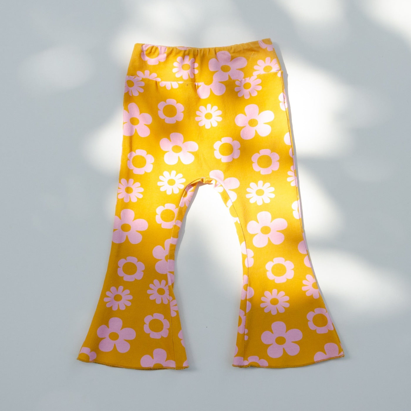 Printed Daisy Jersey Knit Bell Bottoms for Baby Toddler and Girls