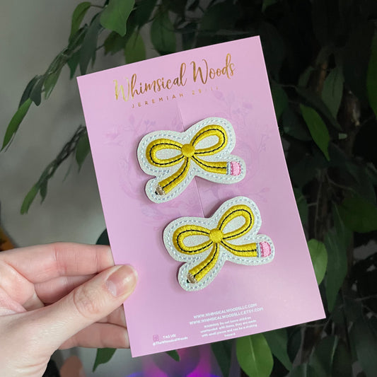 Pencil Bows snap clips