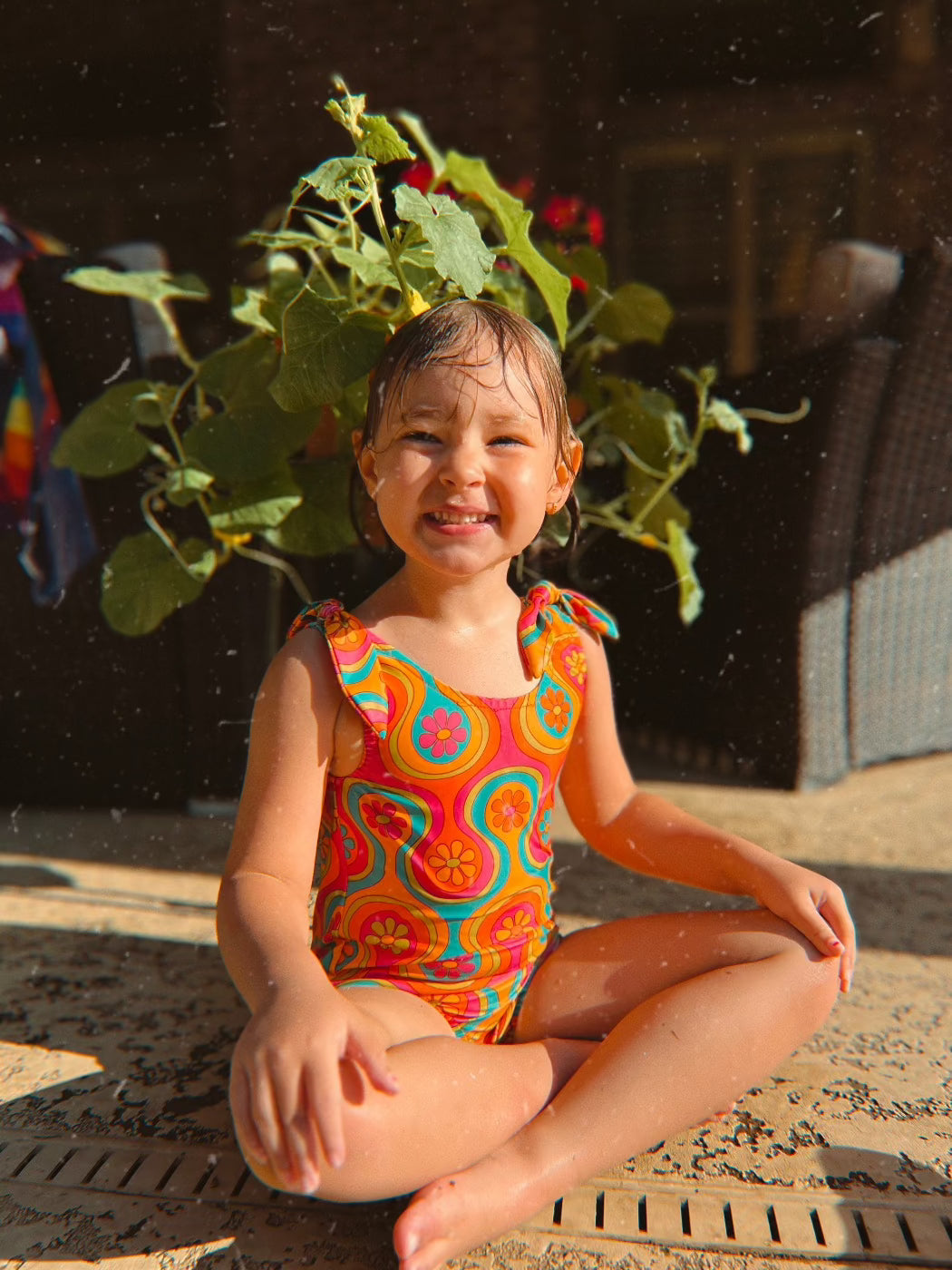 Groovy One Piece Swimsuit for Baby and Toddler Girls