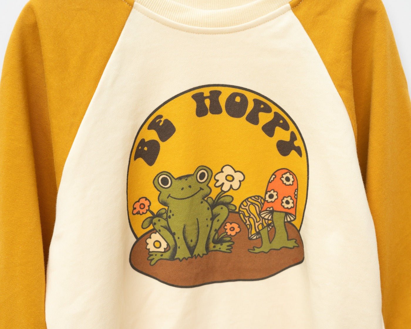 Be Hoppy Frog Kids Retro Graphic Sweatshirt