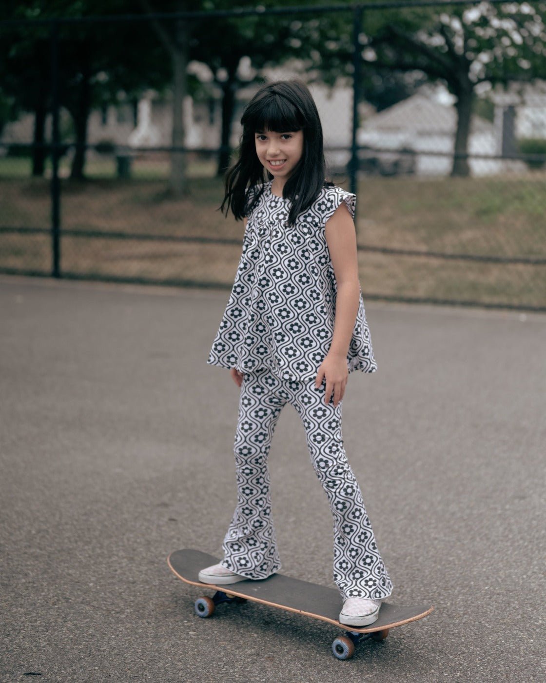 Black and White Groovy Girls Top for Babies, Toddlers and Girls