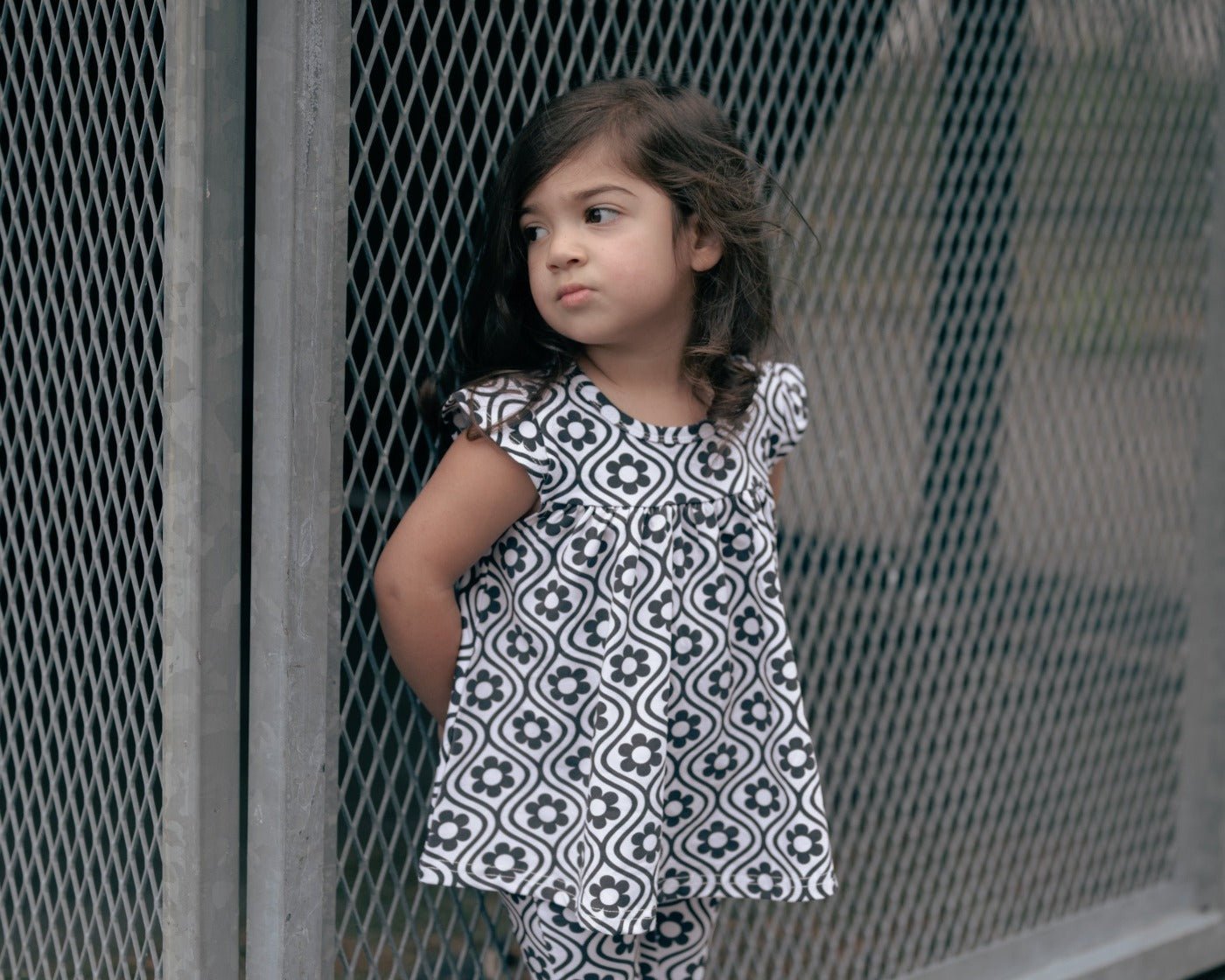 Black and White Groovy Girls Top for Babies, Toddlers and Girls