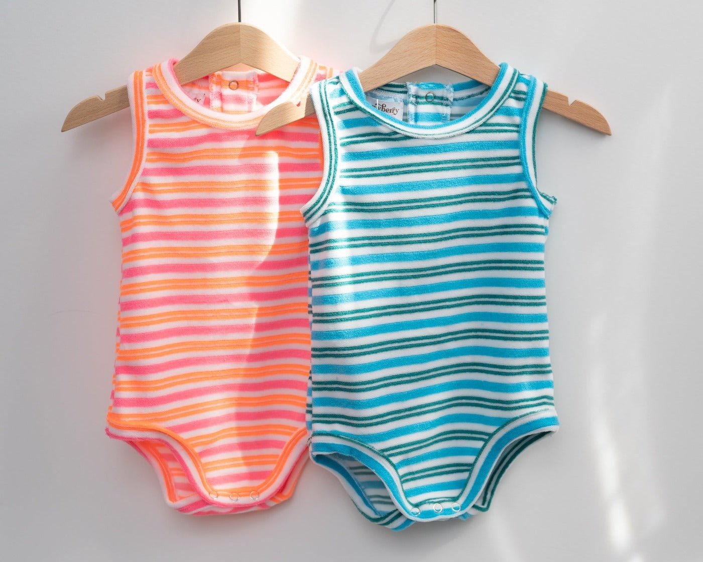 Blue and Green Terrycloth Romper Baby Toddler Boys