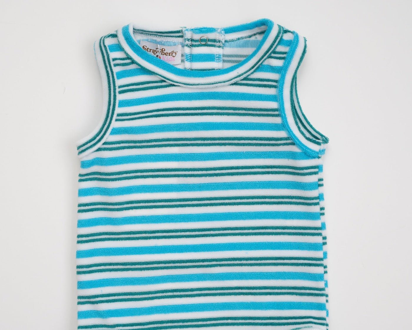 Blue and Green Terrycloth Romper Baby Toddler Boys