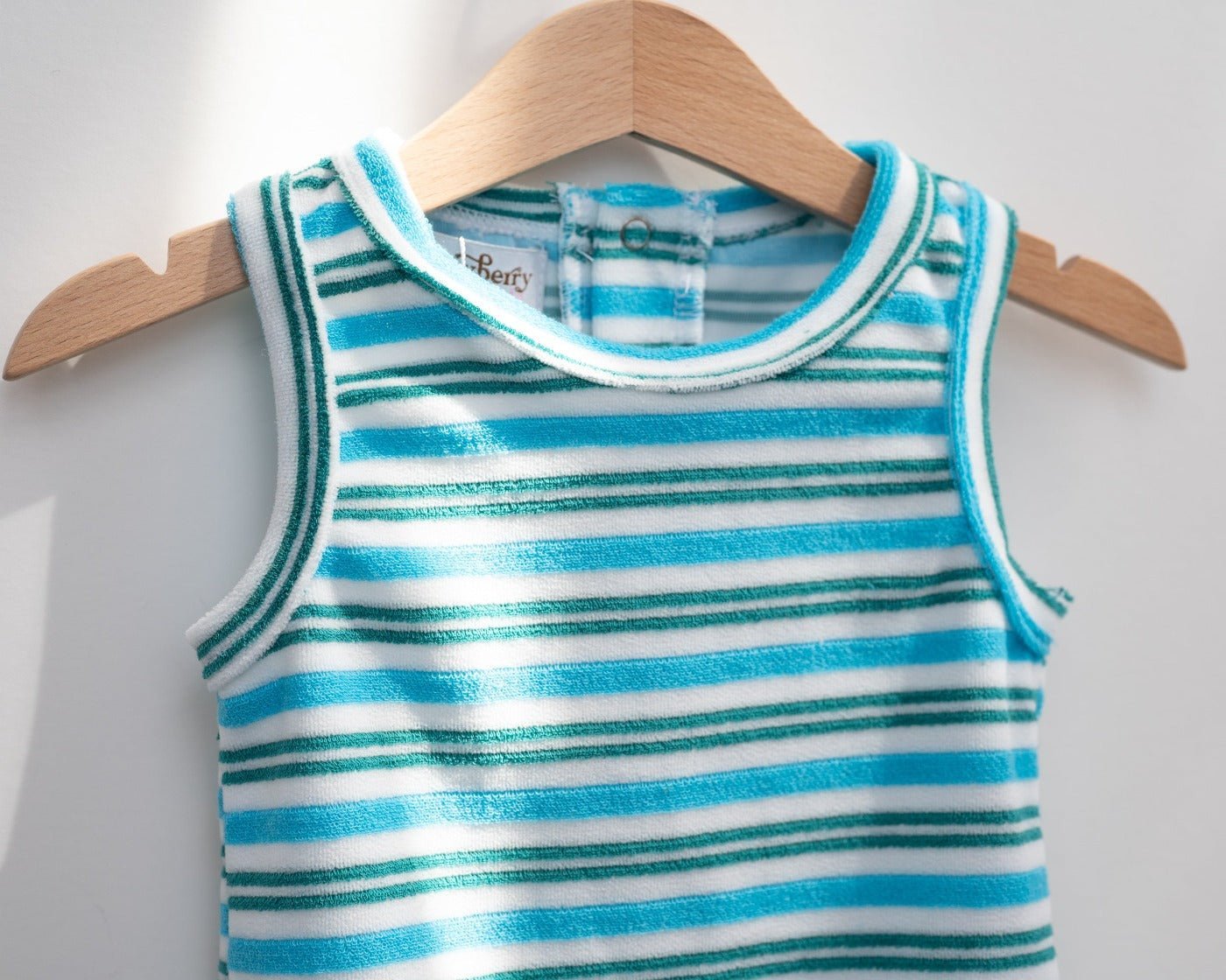 Blue and Green Terrycloth Romper Baby Toddler Boys