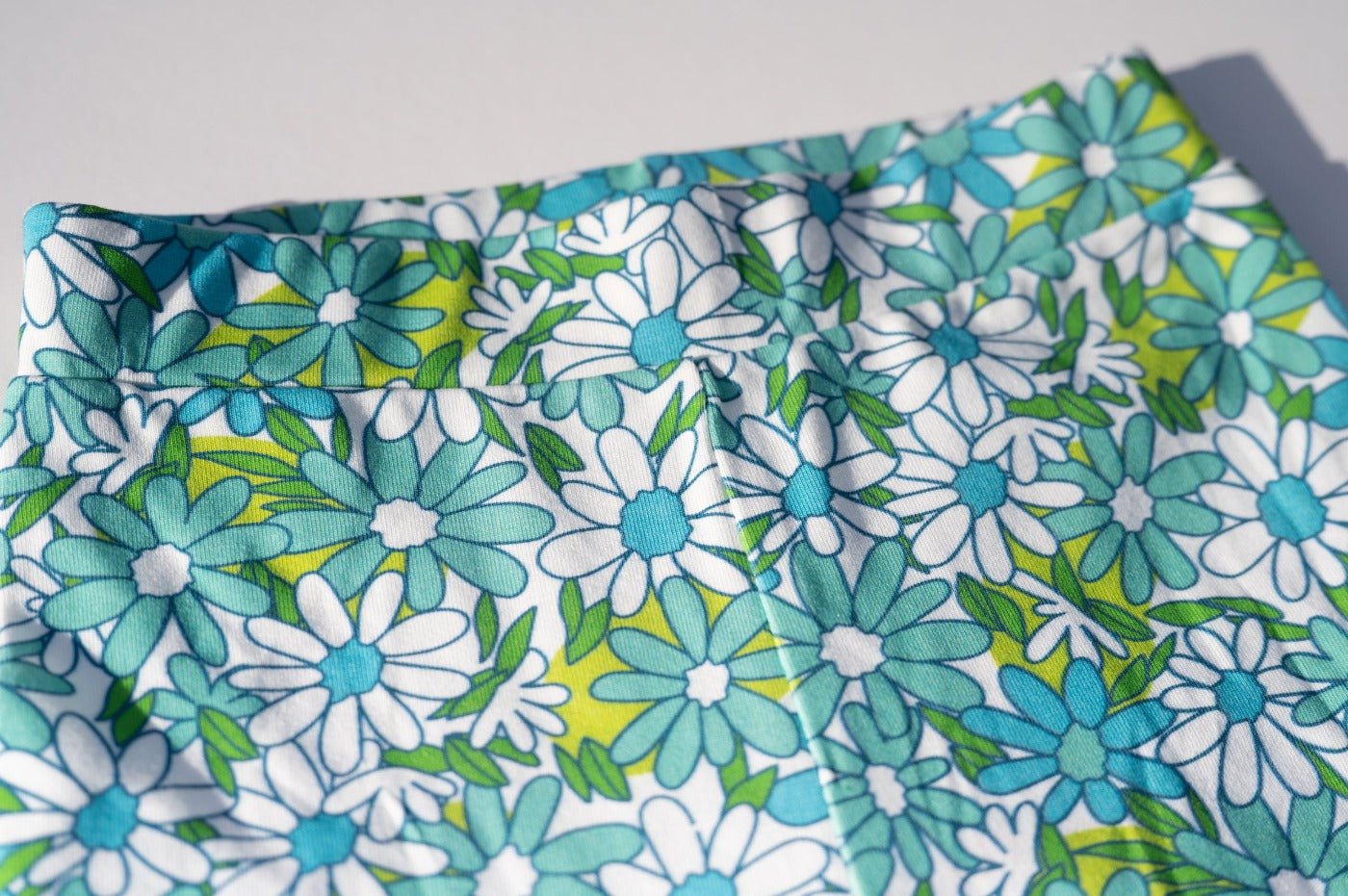 Blue Flower Power Bike Shorts for Toddlers and Girls