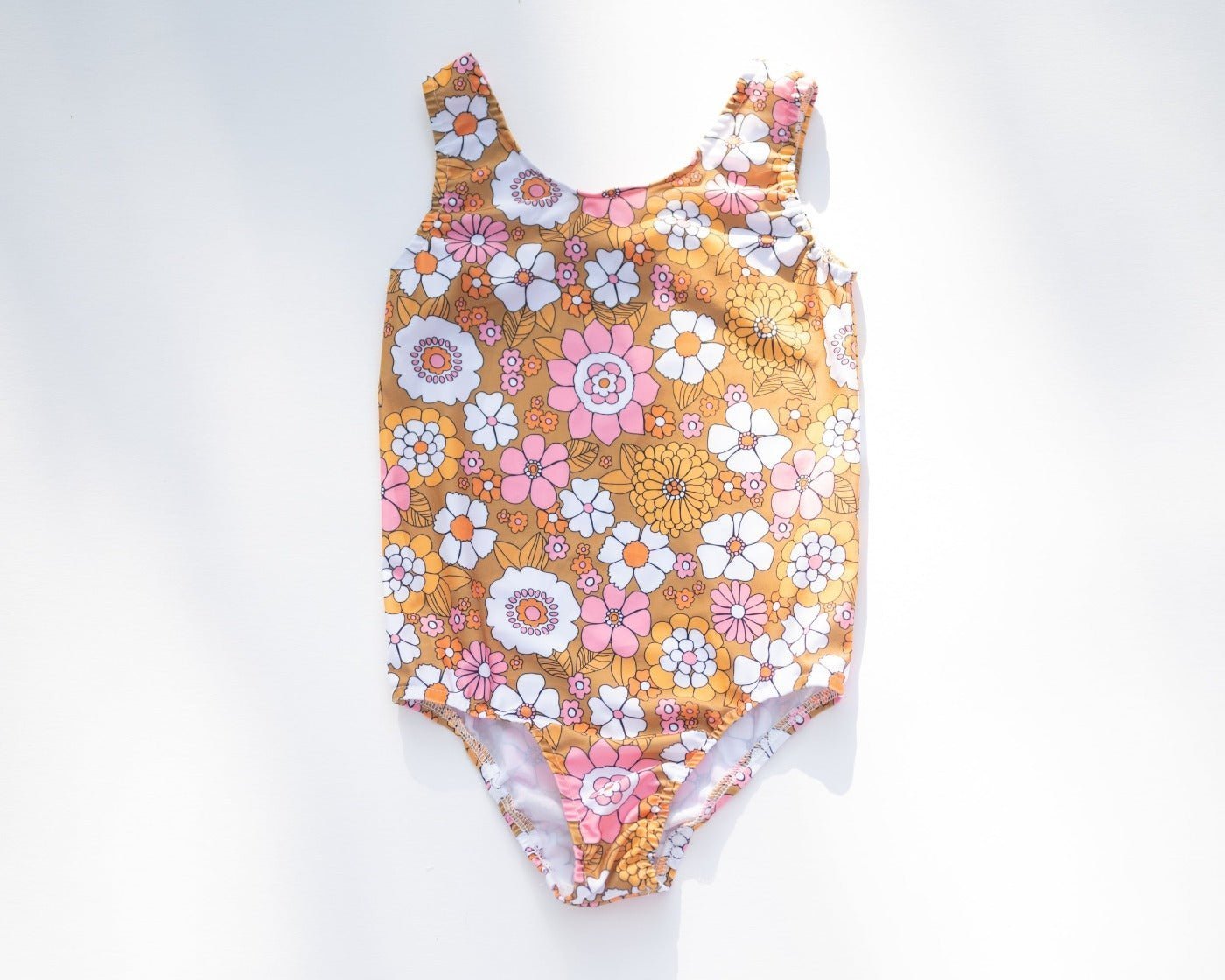 Boho Flower Power One Piece Swimsuit for Baby, Toddler and Girls