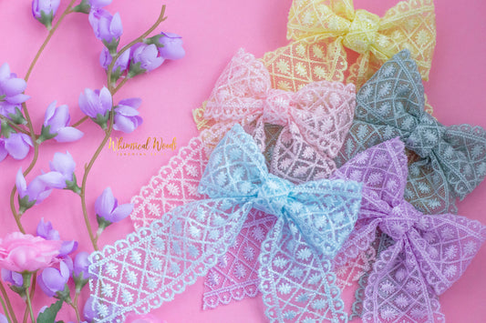 Preorder:Spring Lace Dolly Bows handmade