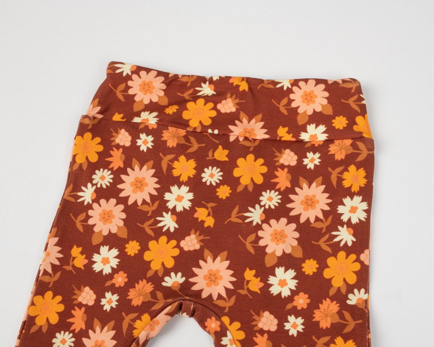 Folk Floral Jersey Bell Bottoms Flare Leggings for Babies, Toddlers and Girls