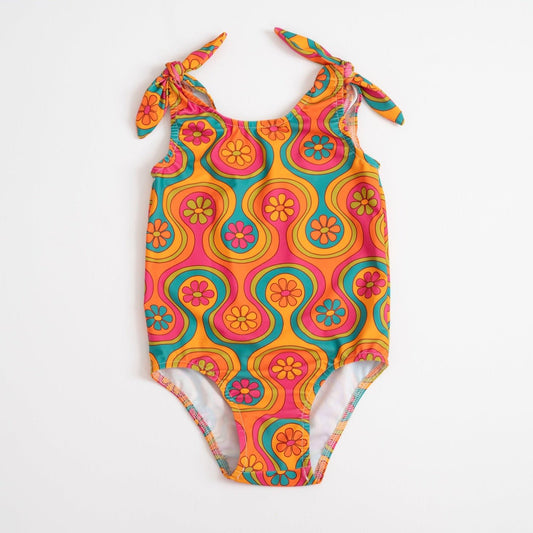 Groovy One Piece Swimsuit for Baby and Toddler Girls