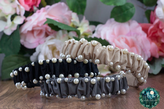 Neutrals Pearl Ruched Headbands EOTW